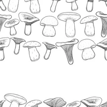 Pattern with chanterelle mushrooms Stock Illustration