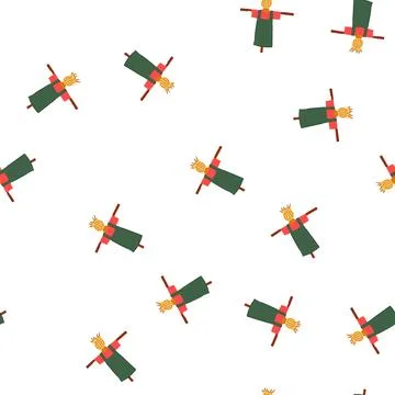 Pattern character scarecrow cartoon vector Stock Illustration
