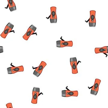 Pattern chardonnay hand crank flashlight cartoon vector Stock Illustration