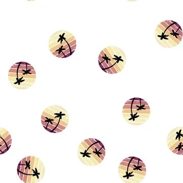 Pattern chardonnay retro sunset cartoon vector Stock Illustration