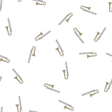 Pattern chardonnay trombone cartoon vector Stock Illustration