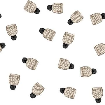 Pattern chardonnay winter hat knit cartoon vector Illustrazione stock