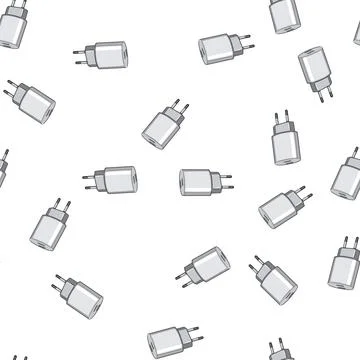 Pattern charger power adapter cartoon vector Stock Illustration