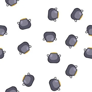 Pattern charm leprechaun gold pot cartoon vector Stock Illustration