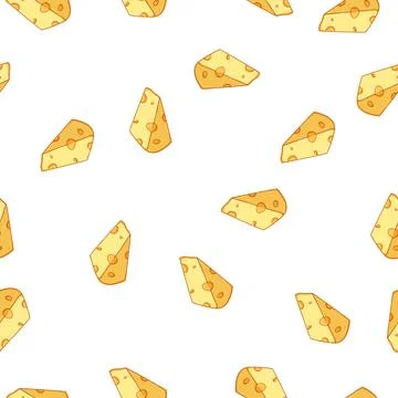 Pattern cheddar cheese cartoon vector Stock Illustration