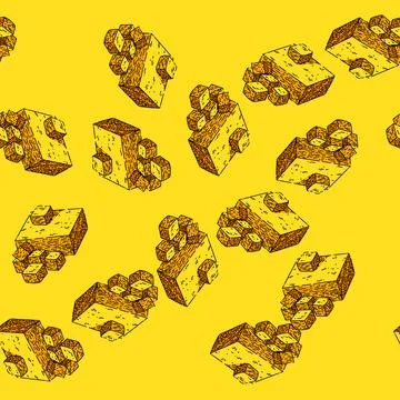 Pattern cheddar cheese sketch hand drawn Illustrazione stock