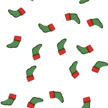 Pattern cheer christmas sock cartoon vector 스톡 일러스트