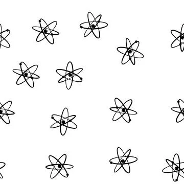 Pattern chemical atom orbit cartoon vector Illustrazione stock