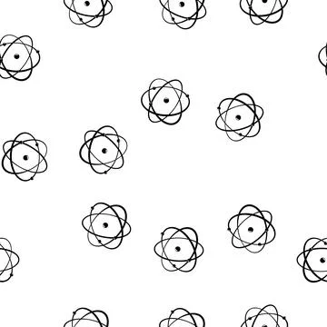 Pattern chemistry atom orbit cartoon vector Stock Illustration