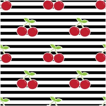 Pattern with cherries Stock Illustration