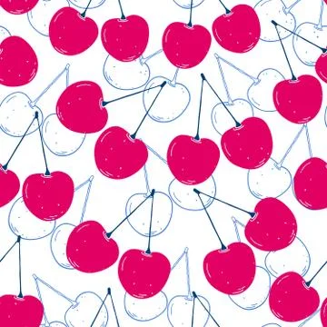 Pattern with cherries Stock Illustration
