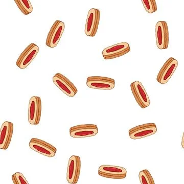Pattern chewy biscuit cookie cartoon vector Illustrazione stock