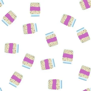 Pattern chia seed pudding jar breakfast snack Illustrazione stock