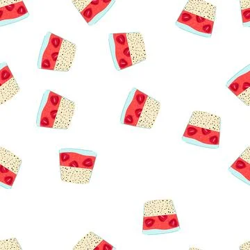 Pattern chia seed pudding with strawberries in glass Illustrazione stock