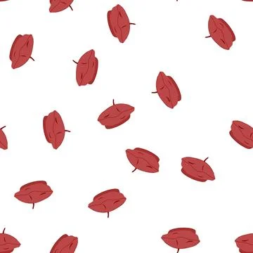 Pattern chic beret cartoon vector Stock Illustration