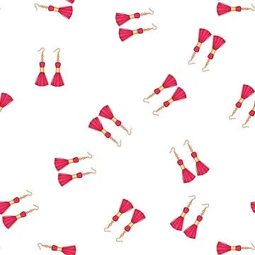 Pattern chic tassel earrings cartoon vector Illustrazione stock