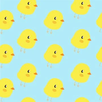 Pattern with a Chicken Stock Illustration