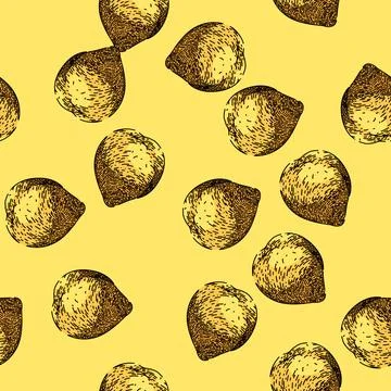 Pattern chickpea hummus pea sketch hand drawn 스톡 일러스트