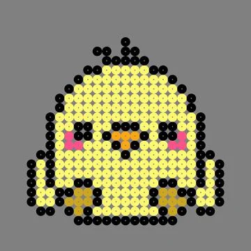 Pattern of chicks dots. Vector illustration of pixel art. Stock Illustration