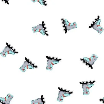 Pattern child inline skates cartoon vector Ilustração Stock
