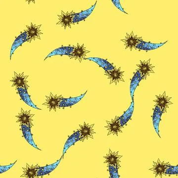 Pattern child star fall sketch hand drawn Illustrazione stock