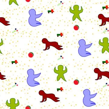 Pattern of children and toys Stock Illustration