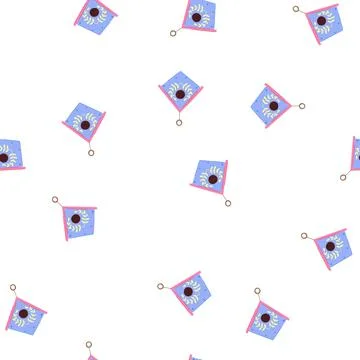 Pattern children bird house cartoon vector Illustrazione stock