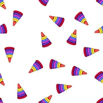 Pattern children pyramid toy cartoon vector Stock Illustration