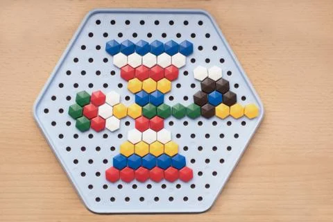 Pattern of children's mosaic. Educational games for children. Stock Photos