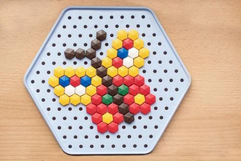 Pattern of children's mosaic. Educational games for children. Stock Photos
