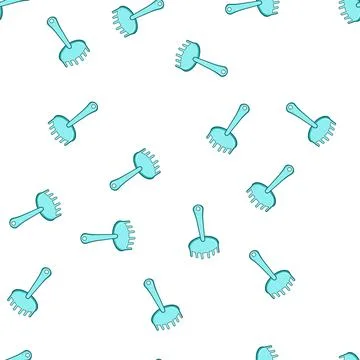 Pattern Child's plastic sand rake for summer beach play Stock Illustration