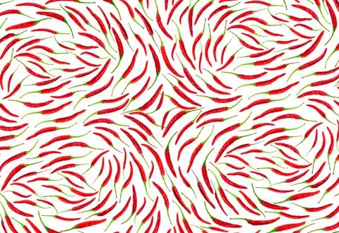 Pattern chili pepper background wave texture bright red on a white basis Foto stock