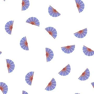 Pattern chinese hand fan cartoon vector Stock Illustration