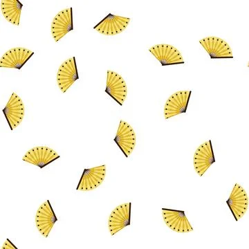 Pattern chinese hand fan folding cartoon vector Stock Illustration