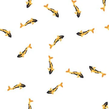 Pattern chinese koi fish carp cartoon vector Stock Illustration