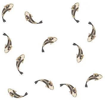 Pattern chinese koi fish carp cartoon vector 스톡 일러스트
