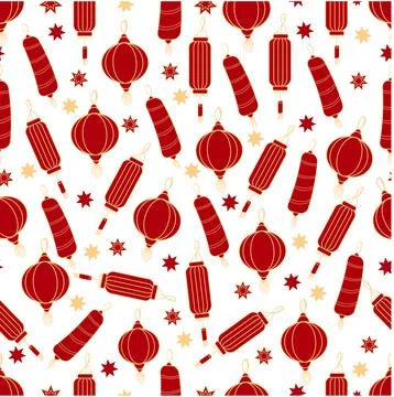 Pattern chinese new year lanterns Stock Illustration