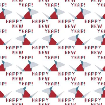 Pattern Chinese New year Rat symbol 2020 origami Stock Illustration