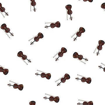Pattern chinrest violin cartoon vector Stock Illustration