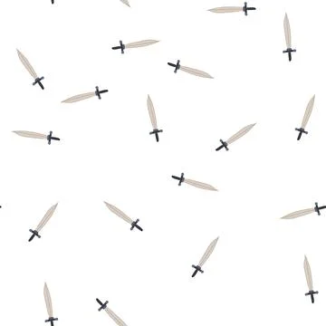 Pattern chivalry sword knight cartoon vector Stock Illustration