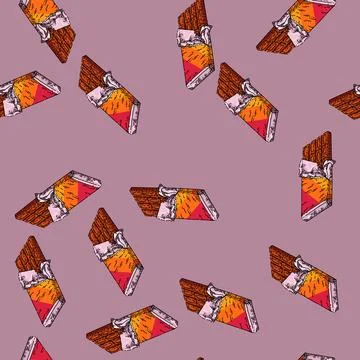 Pattern chocolate bar sketch hand drawn Stock Illustration