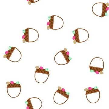 Pattern chocolate basket easter cartoon vector Stockillustratie