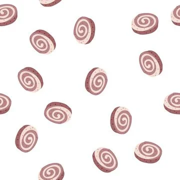 Pattern chocolate biscuit cookie cartoon vector Stock Illustration