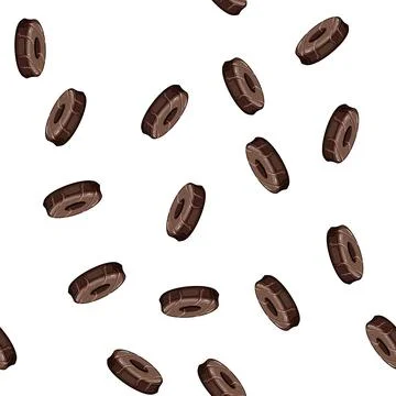 Pattern chocolate biscuit cookie cartoon vector イラスト素材