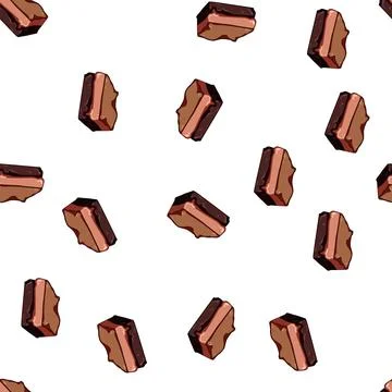 Pattern chocolate brownie cartoon vector Stock Illustration