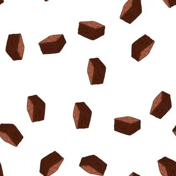 Pattern chocolate brownie dessert piece with cracked crust Stock Illustration