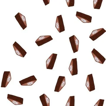 Pattern chocolate brownie dessert piece with topping Stock Illustration