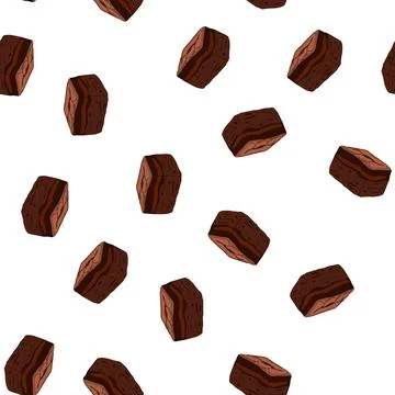 Pattern chocolate brownie square representing sweet dessert snack Illustrazione stock