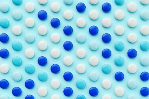 Pattern of Chocolate candy coated on pastel light Background 3d rendering. Stock Illustration