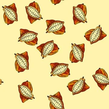 Pattern chocolate cocoa sketch hand drawn Stockillustratie